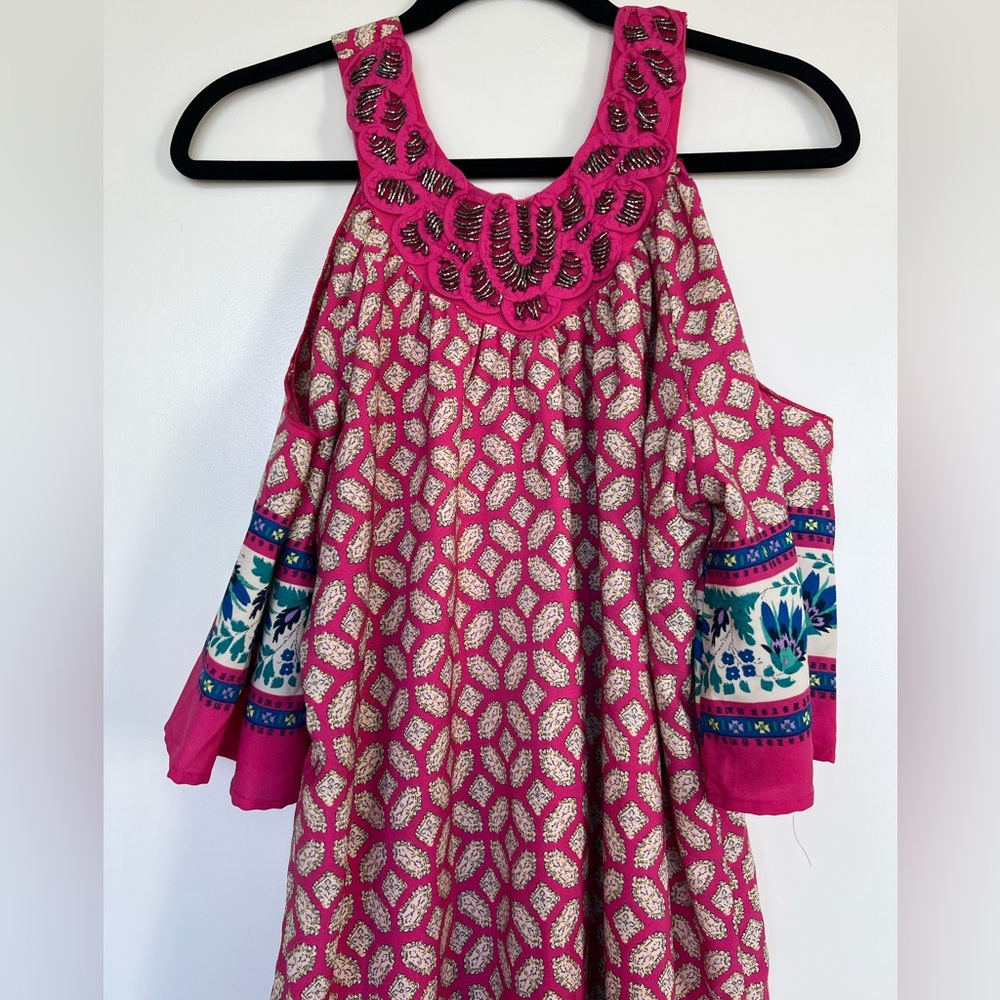 Francesca's Collections Pink and Blue Mini Dress